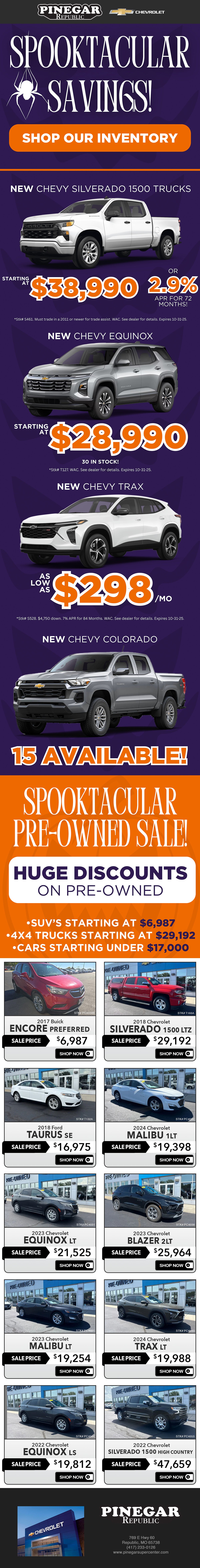 Spooky Savings